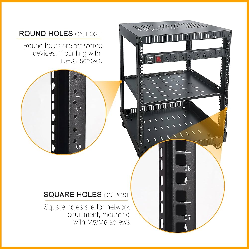 平棚 1200x170x200 Amazon.com: RIVECO 12U Network Rack with Reinforced Top
